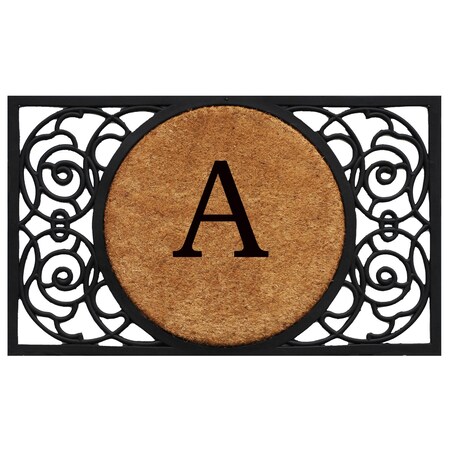 Calloway Mills Monogram Door Mat, Natural, Black, 18 in W x 30 in L 180031830A